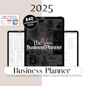 2025 Business Planner | Hyperlinked digital planner | small business planner | Google and apple Integration | Goodnotes | Black Girl Planner
