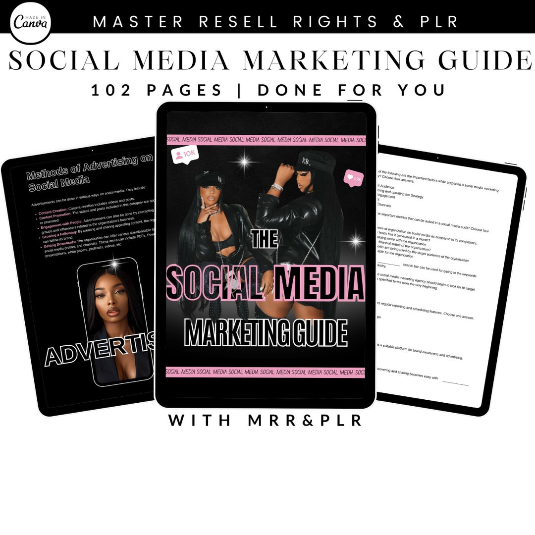 The Social Media Marketing Guide With MRR/PLR Ebook, Plr Planner, Plr ...