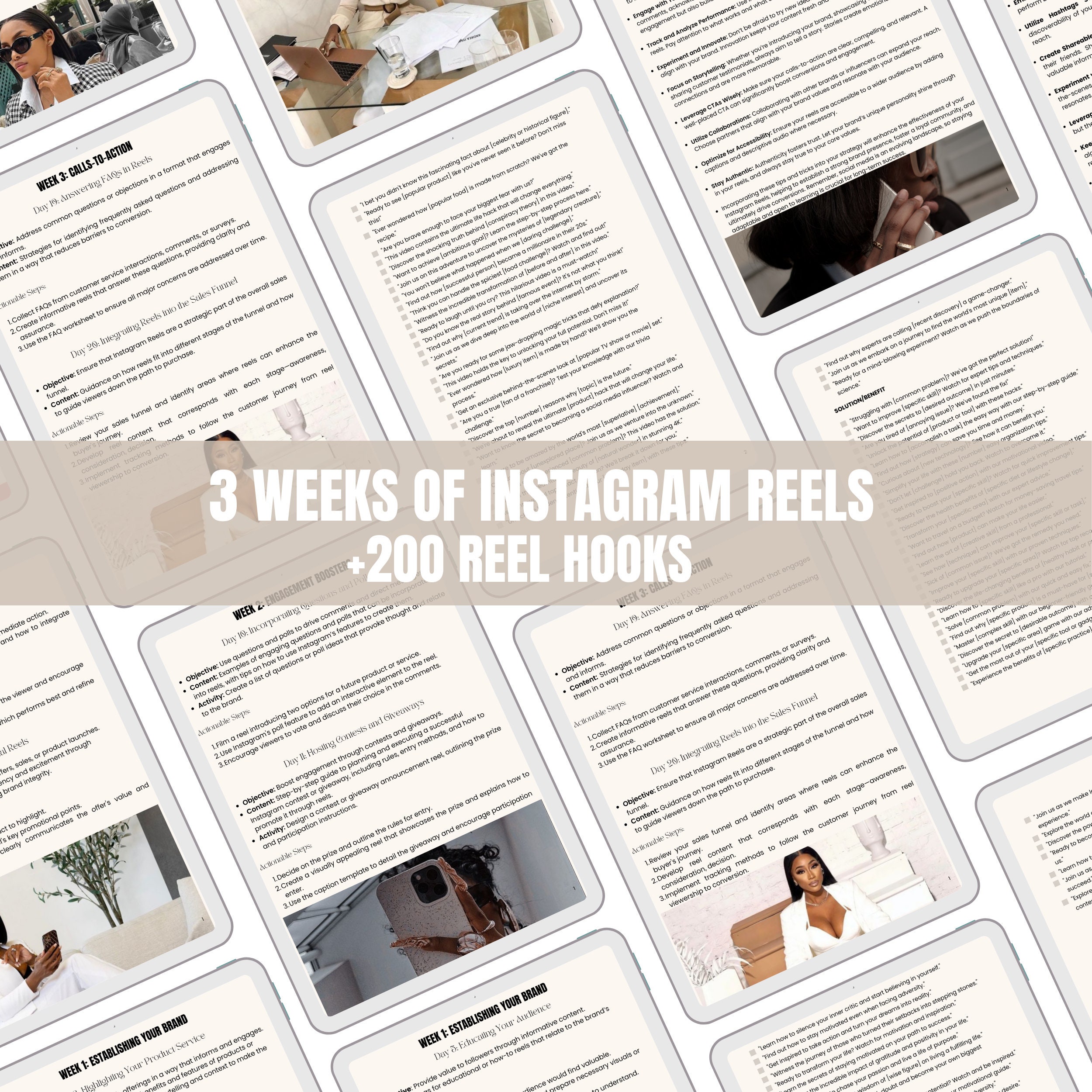 3 Weeks of Instagram & Tiktok Reels Hooks and Content With 200 Hook ...