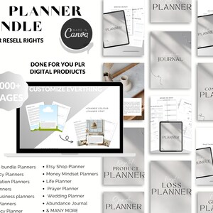 50+ PLR Canva Template Bundle, Master Resell Rights Templates, Editable Digital Product, Passive Income, Small Business,PLR Planner Bunndle