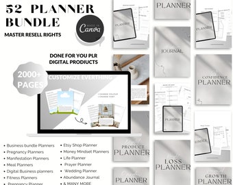 50+ PLR Canva Template Bundle, Master Resell Rights Templates, Editable Digital Product, Passive Income, Small Business,PLR Planner Bunndle