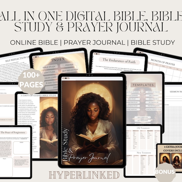 NEW Prayer Journal, Bible Study Journal,Template for women,journal prompts,black girl bible journal,Bible Study Prayer Journal,digital bible