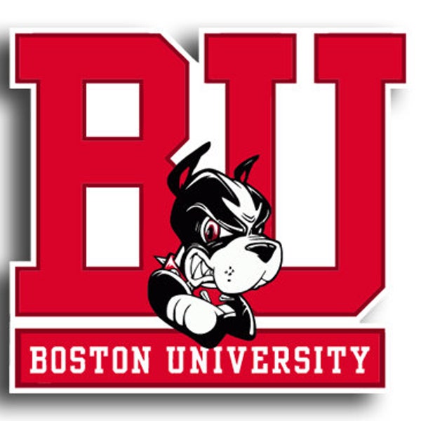 Boston University Terriers Logo Sticker /  Vinyl Decal / 10 Sizes!! Free Shipping!