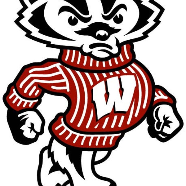 Wisconsin Badgers Badger Logo Sticker /  Vinyl Decal / 10 Sizes!! Free Shipping!