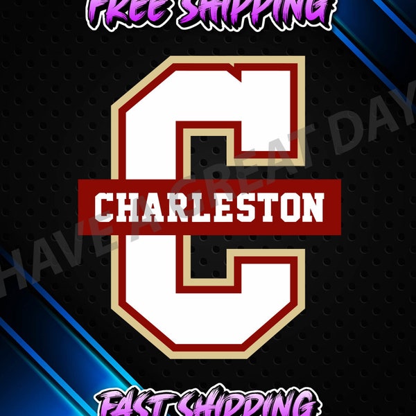 College Of Charleston Logo Sticker /  Vinyl Decal / 10 Sizes!! Free Shipping!