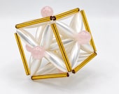 Hexahedron Cube Sacred Geometry Sculpture | Crystal Point Decor | Root Chakra Grounding Gift