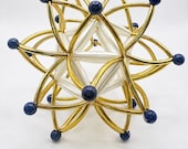 Stellated Icosahedron Sacred Geometry Sculpture | Crystal Point Decor | Meditation Altar Gift | Choose Your Crystal