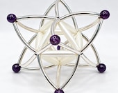 Stellated Octahedron Sacred Geometry Sculpture | Crystal Point Decor | Heart Chakra Air Element Gift