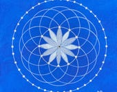 Spiritual Connection Sacred Geometry Canvas Art | Seed of Life Mandala | Third Eye Chakra Spiritual Gift
