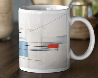 Original Art Ceramic Mug, Abstract Art Coffee Mug, Cubist Art Mug, Modern Art Mug - 11oz