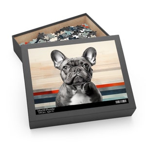 French Bulldog Jigsaw Puzzle (120, 252, 500-Piece) - Frenchie and Modern Art Puzzle