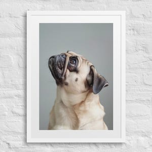 Minimalist Pug Print | Dog Art Framed Poster | Pug Art Print | Pug Wall Art | Pug Minimalist Modern Art Print
