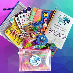 Themepark Inspired Activity Travel Bag - Fun Coloring & Games for Airplane or Roadtrip to keep kids busy