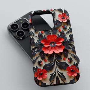 Artistic Elegant Floral Phone Case | iPhone 16 15 14 13 12 11 pro max | Samsung Galaxy S24 S23 S22 Ultra | Google Pixel 9 8 7 6 Pro