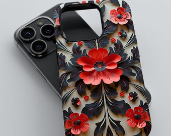 Artistic Elegant Floral Phone Case | iPhone 16 15 14 13 12 11 pro max | Samsung Galaxy S24 S23 S22 Ultra | Google Pixel 9 8 7 6 Pro