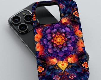ミスティック ブルーム 携帯ケース | iPhone 16 15 14 13 12 11 pro max、Samsung Galaxy S22 S23 S24 Ultra、Google Pixel 6 7 8 pro ケース