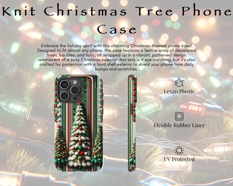 Stickat telefonskal med julmotiv | iPhone 15 14 13 12 11 pro max | Galaxy S22 S23 S24 Ultra | Google Pixel 6 7 8 pro bild 2
