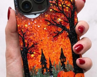 Halloween Pumpkin Moon Phone Case | Spooky Night iPhone Cover | iPhone 18 17  16 15 Pro Max |  Galaxy S26 S25 S24 | Pixel 9 8 Pro