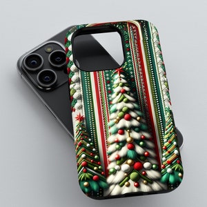 Stickat telefonskal med julmotiv | iPhone 15 14 13 12 11 pro max | Galaxy S22 S23 S24 Ultra | Google Pixel 6 7 8 pro bild 1