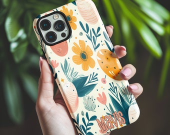 Personalized Hand-Painted Floral Phone Case |Floral Design Cover | Artistic Botanical Protection | Floral Gift | iPhone, Pixel, Galaxy