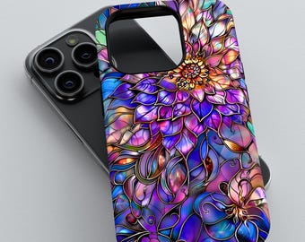 Stained Glass Floral Phone Case: Enchanted Garden Design