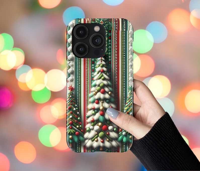 Stickat telefonskal med julmotiv | iPhone 15 14 13 12 11 pro max | Galaxy S22 S23 S24 Ultra | Google Pixel 6 7 8 pro bild 3
