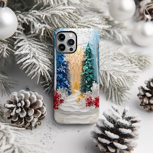 Colorful Winter Wonderland Phone Case | Holiday Gift | iPhone 15 14 13 12 11 pro max | Galaxy S22 S23 S24 Ultra | Google Pixel 6 7 8 pro