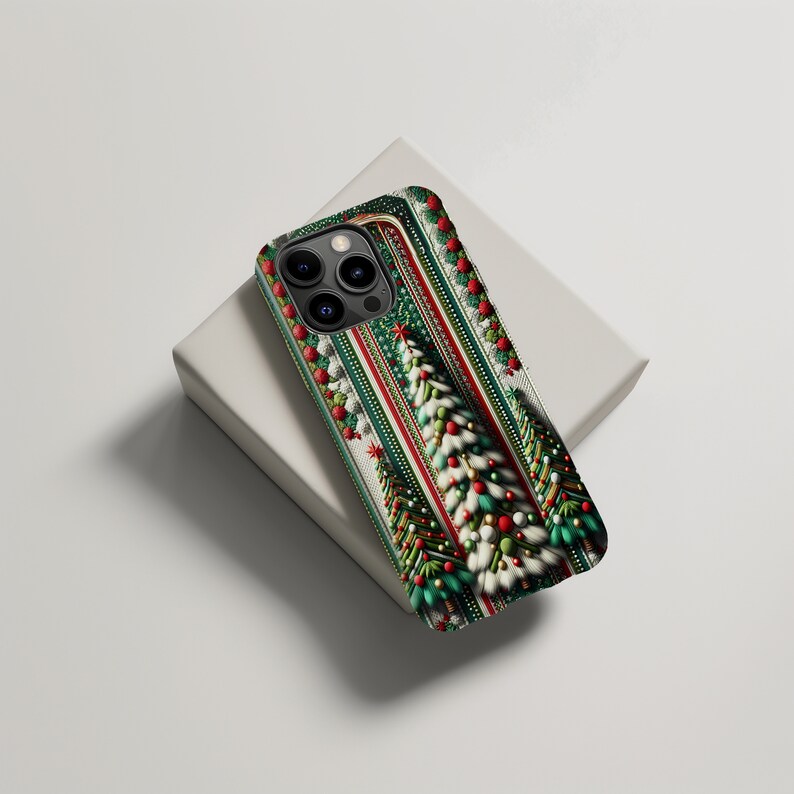 Stickat telefonskal med julmotiv | iPhone 15 14 13 12 11 pro max | Galaxy S22 S23 S24 Ultra | Google Pixel 6 7 8 pro bild 6