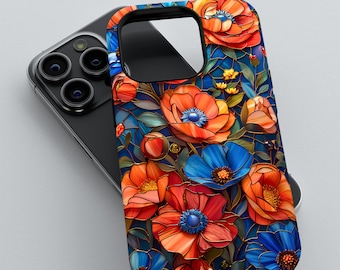 Livfullt blommigt mobilskal: Djärv vallmodesign