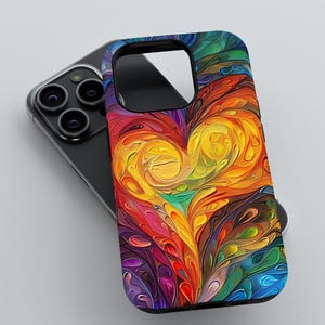 Vibrant Love Swirl Phone Case | iPhone 16 15 14 13 12 11 pro max, Samsung Galaxy S22 S23 S24 Ultra, Google Pixel 6 7 8 pro case