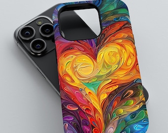 Vibrant Love Swirl Phone Case | iPhone 16 15 14 13 12 11 pro max, Samsung Galaxy S22 S23 S24 Ultra, Google Pixel 6 7 8 pro case