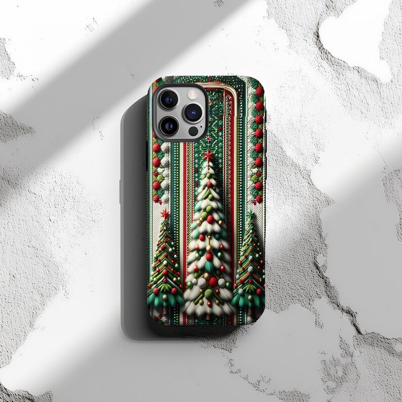 Stickat telefonskal med julmotiv | iPhone 15 14 13 12 11 pro max | Galaxy S22 S23 S24 Ultra | Google Pixel 6 7 8 pro bild 7
