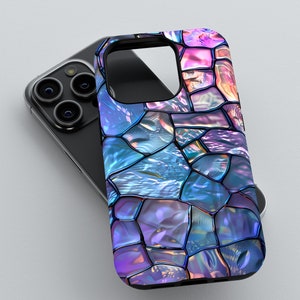 Iridescent Crystal Mosaic Phone Case | iPhone 16 15 14 13 12 11 pro max | Samsung Galaxy S22 S23 S24 Ultra | Google Pixel 6 7 8 pro case