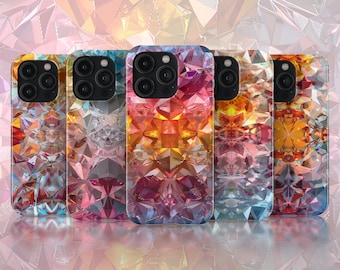 Geometric Prism Reflection Phone Case | Vibrant Kaleidoscope Case | Dynamic Crystal Design | Unique Gift | iPhone | Galaxy | Pixel