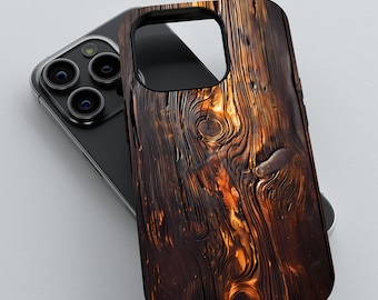 Rustic Timber Wood Grain Phone Case: Dual Layer Protection