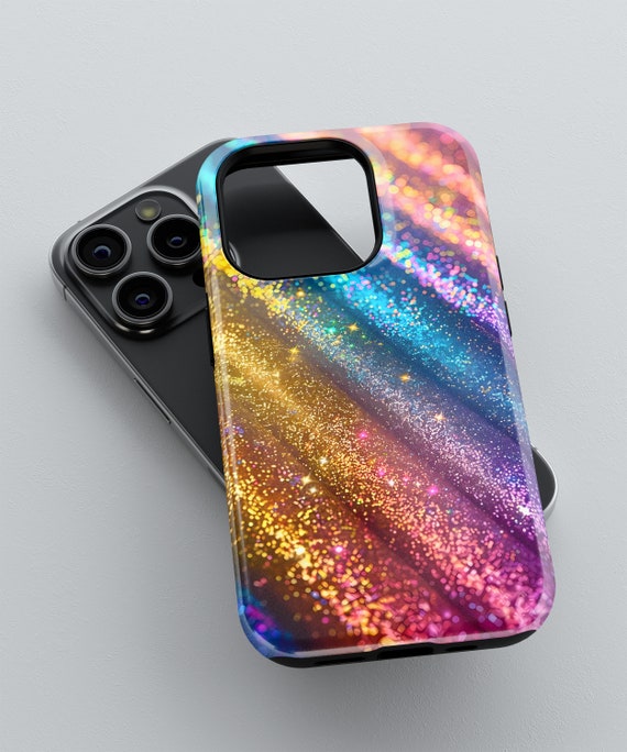 Regenbogen Glitzer Handyhlle: Dual-Layer-Schutz - Etsy.de