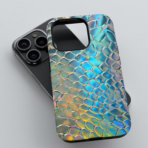 Custodia per telefono con guscio olografico a forma di sirena iridescente / iPhone 16 15 14 13 12 11 Pro Max, Samsung Galaxy S22 S23 S24 Ultra, Google Pixel 6 7 8 Pro
