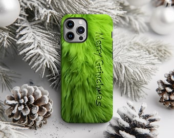 Personalized Grinch Green Phone Case | iPhone 16 15 14 13 12 11 pro max | Galaxy S22 S23 S24 Ultra | Google Pixel 6 7 8 pro