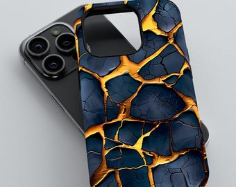 Black and Gold Crackle Design Phone Case