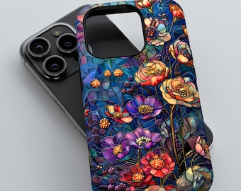 Funda para teléfono con vidrieras de jardín encantado / iPhone 15 14 13 12 11 pro max, Samsung Galaxy S22 S23 S24 Ultra, Google Pixel 6 7 8 pro