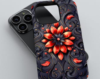 Fiery Lotus Elegance Phone Case | iPhone 16 15 14 13 12 11 pro max | Galaxy S25 S24 S23 Ultra | Pixel 9 8 7 6 pro