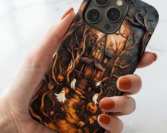 Haunted House Phone Case, Spooky Cute Ghost Halloween Case | iPhone 18 17 16 | Galaxy S26 S25 | Pixel | Halloween Gift