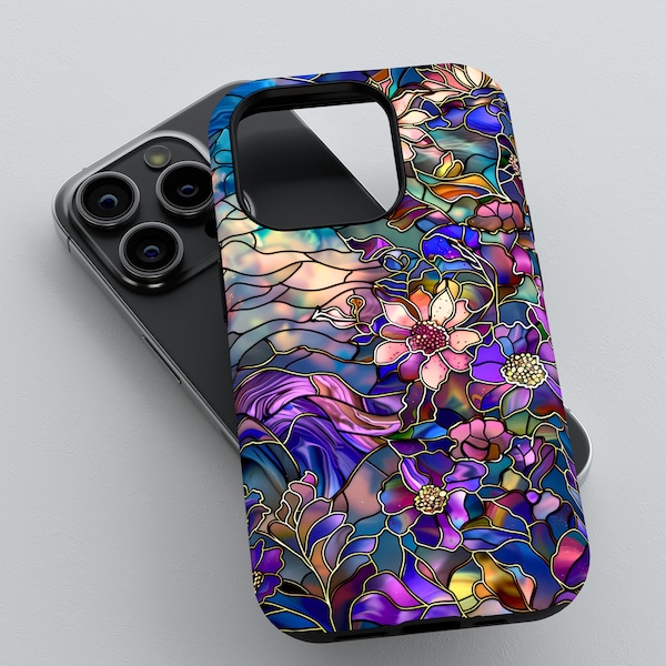 Stained Glass Pixel Phone Cover Etsy UK