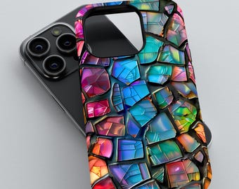 Geometric Mosaic Phone Case: Vibrant Colorful Design
