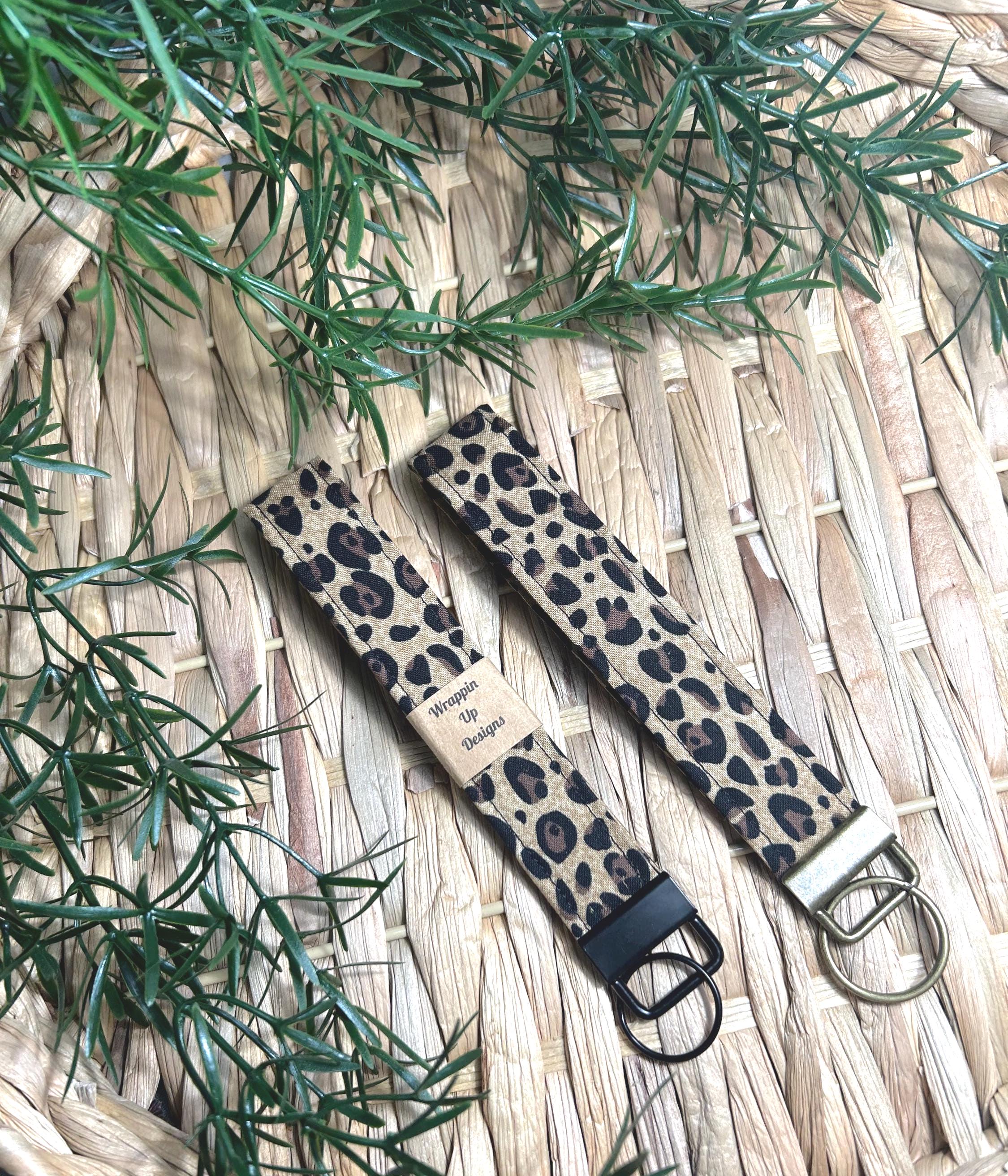 Cheetah Print Wristlet Keychain: Cotton Fabric Key Fob - Etsy