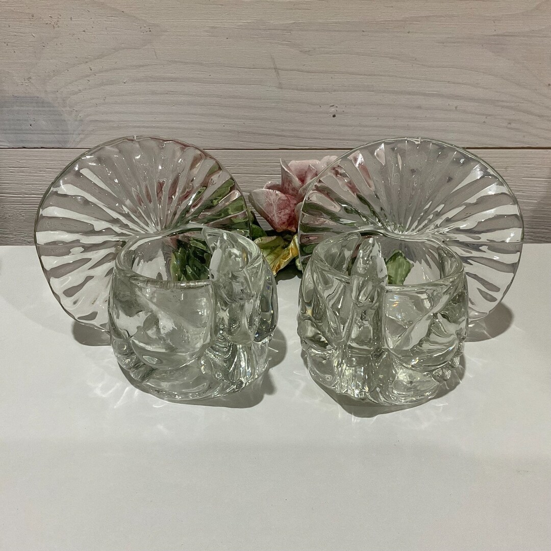 Vintage Glass Turkey Candle Holders by Avon Set of 2 Etsy