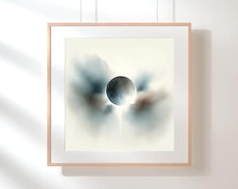 Eclipse 2 - Akwarela Cyfrowy Wydruk Sztuki (Natychmiastowe Pobranie Cyfrowe)