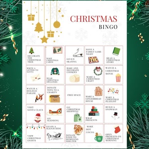 Christmas Bingo Bucket List - 24 Festive Family Activities | Instant Digital Download