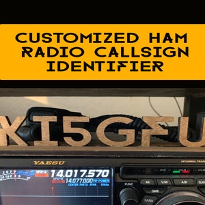 HAM Radio personalised callsign in wood for the QTH - 10&quot; wide.