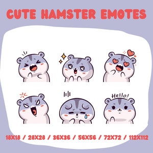 Cute Hamster Twitch and Discord Emotes l Twitch Emotes l Discord Emotes l Emotes l Digital Download